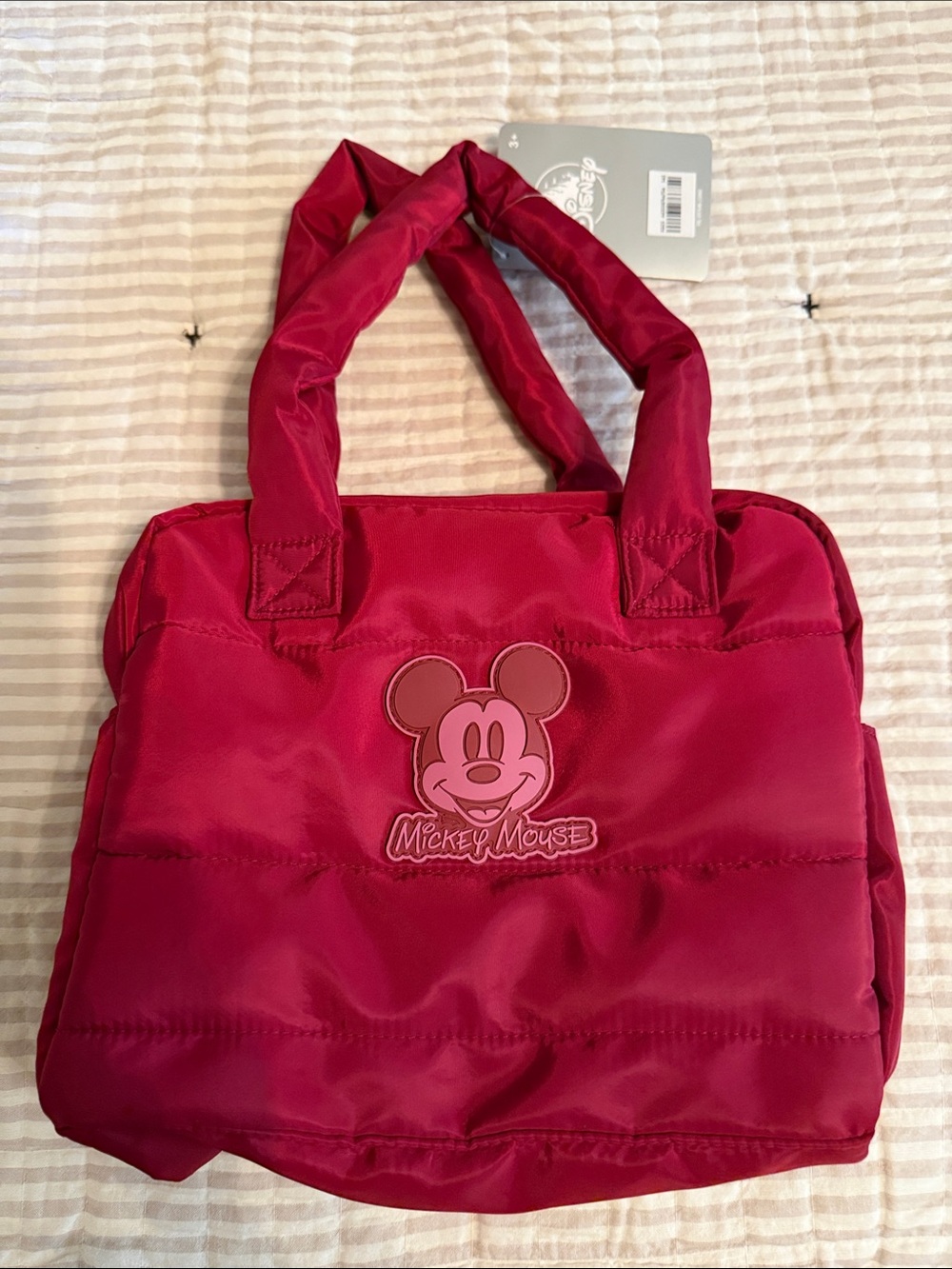 Disney Mickey Mouse Hot Pink Quilted Tote